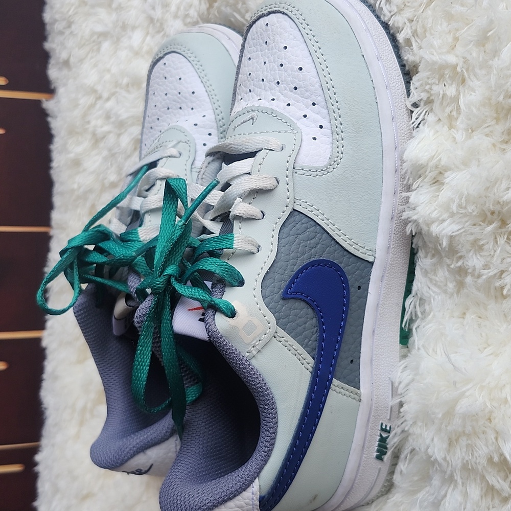 Nike Kids' Casual White & Mint Green Sneakers - Picture 4 of 6